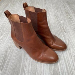 Madewell The Frankie Chelsea Leather Boot Brown